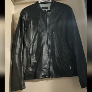 Zegna sport leather jacket